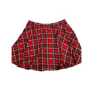 Ginger G Skirt Womens Size L Red Plaid Skater Mini School Girl 90s Y2K Clueless